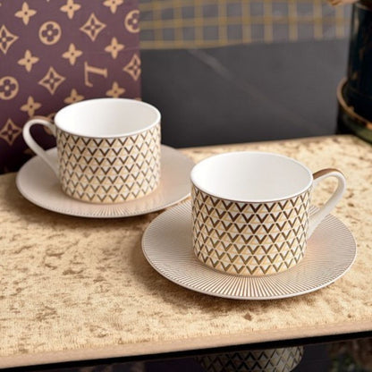 Louis Vuitton-inspired tea set.