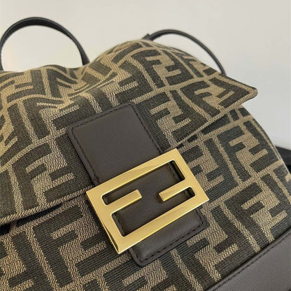 Fendi backpack brown and black FF (Zucca) logo canvas