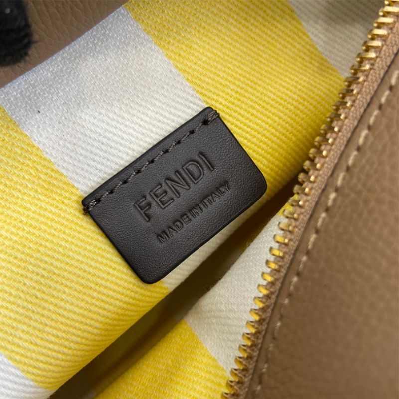 Fendi Roll Mini Tote Bag in a yellow and white color combination
