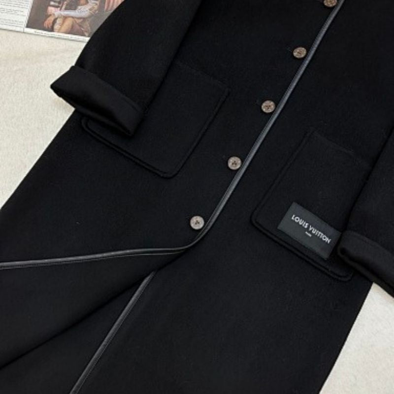 Louis Vuitton Collarless Double Face Coat.