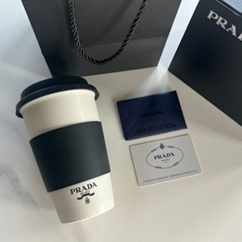 Prada porcelain travel coffee cup