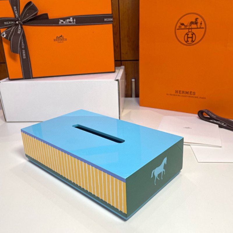 Hermès the Les Cabanes Tissue Box.