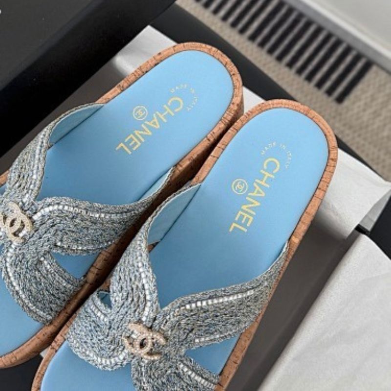 Chanel Tweed and Lambskin CC Mules,