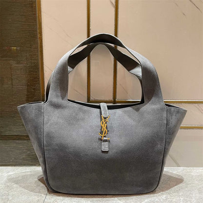 Saint Laurent Le 5 à 7 Bea tote bag in suede.