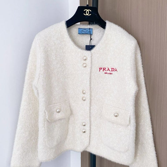 Prada mohair-blend cardigan.