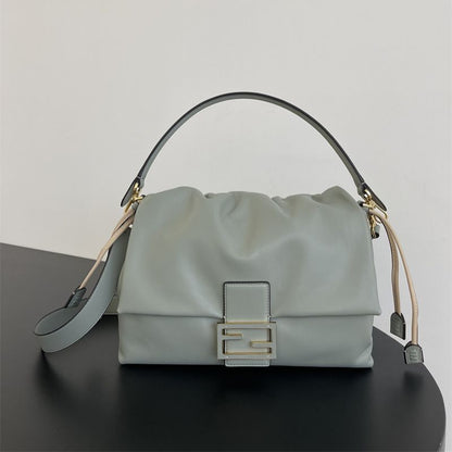 Fendi Mamma Baguette in a light grey