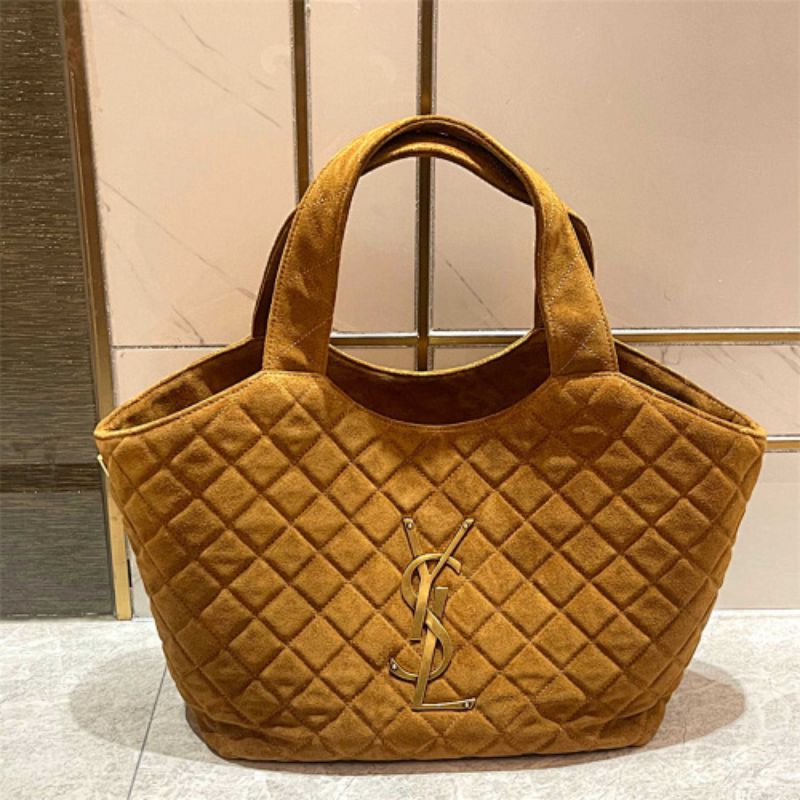 Saint Laurent  the Icare Baby in quilted suede bag.