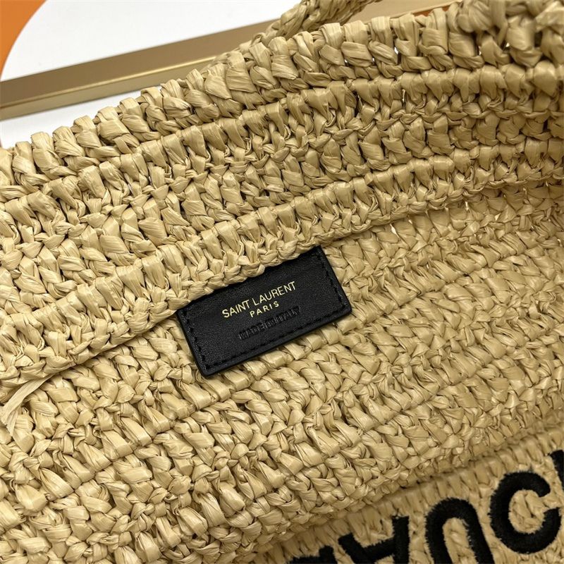 Saint Laurent Rive Gauche raffia tote bag