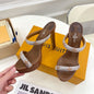 Louis Vuitton  brown leather-look platform sandal