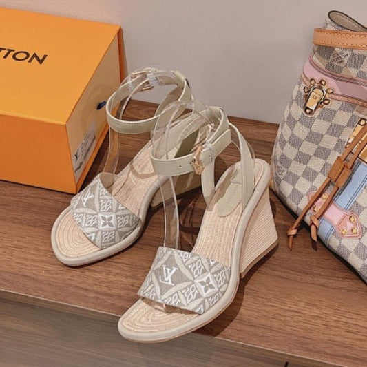 Louis Vuitton Maia Wedge Sandals.