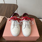 Miu Miu Leather Sneakers in white and crimson