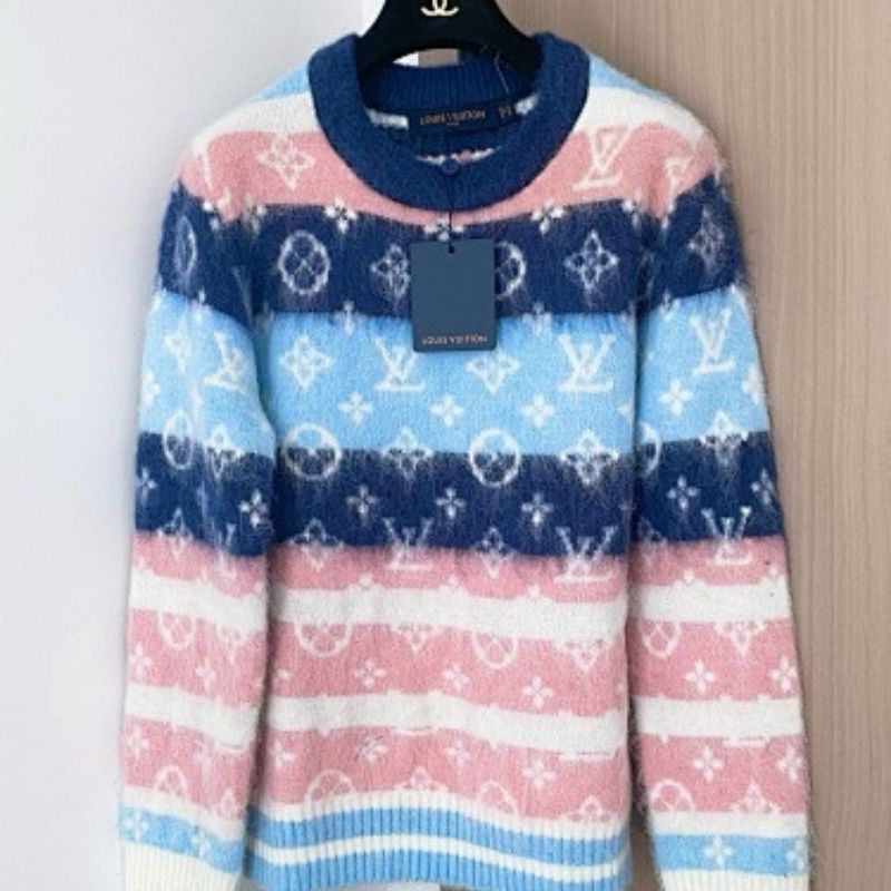 Louis Vuitton Striped Monogram Crewneck sweater.
