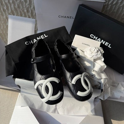 Chanel Quilted Interlocking CC Mary Jane Flats