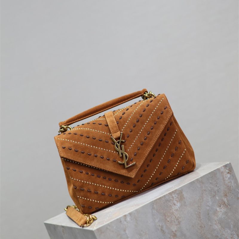 Saint Laurent College Medium Studded Suede Crossbody bag