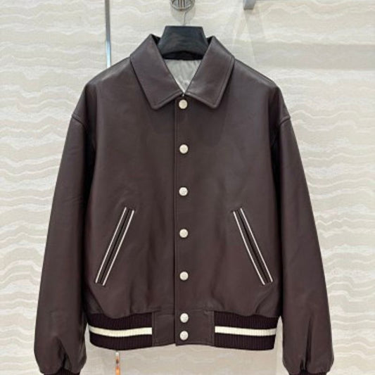 Celine "Aviator Teddy Jacket" in Grained Calfskin,