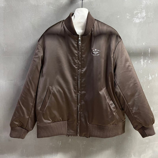 Prada satin blouson jacket.