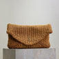 Saint Laurent Cassandre Envelope Pouch in Raffia