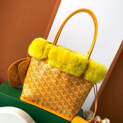 Goyard Anjou Mini tote bag in the vibrant yellow