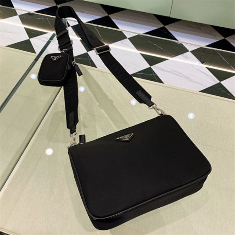 Prada Re-Nylon and Saffiano Leather Shoulder Bag,