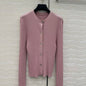 Hermès pink ribbed knit long-sleeve cardigan,