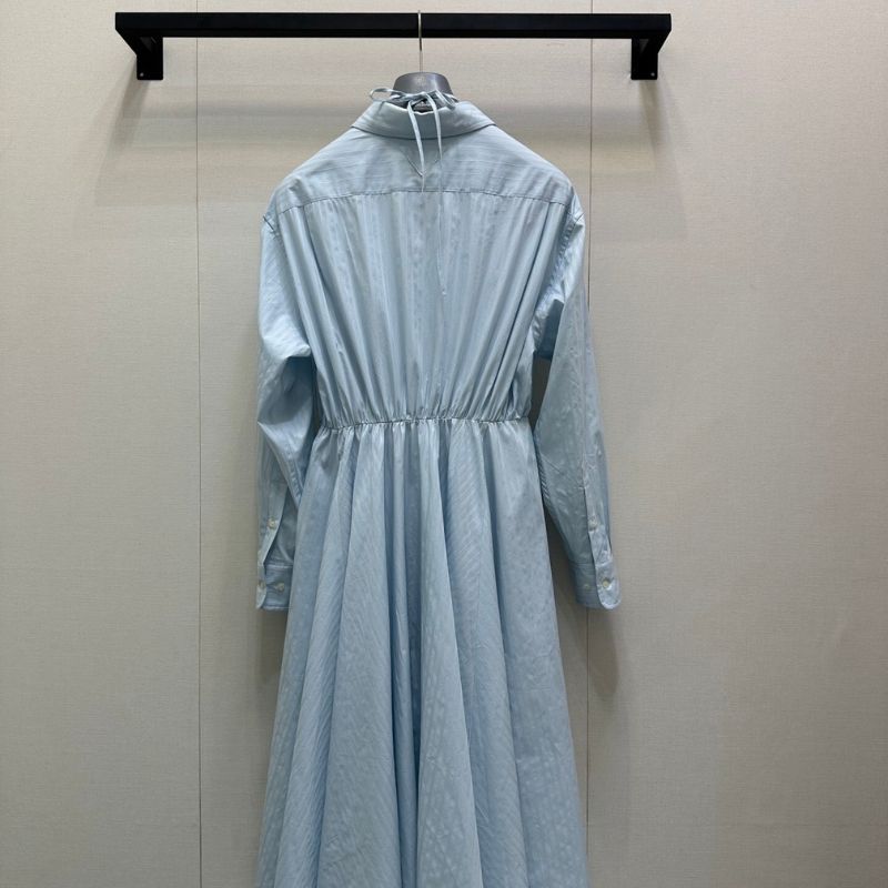 Prada light blue drawstring shirtdress.