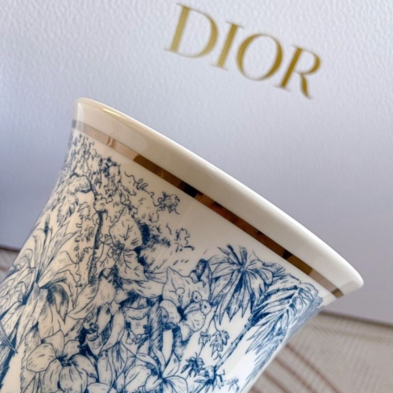 Dior Maison collection the iconic Toile de Jouy motif in blue and white.