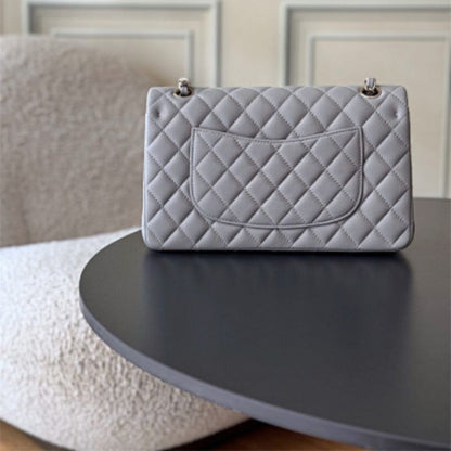 Chanel Classic Double Flap in Light Grey/Dove Grey