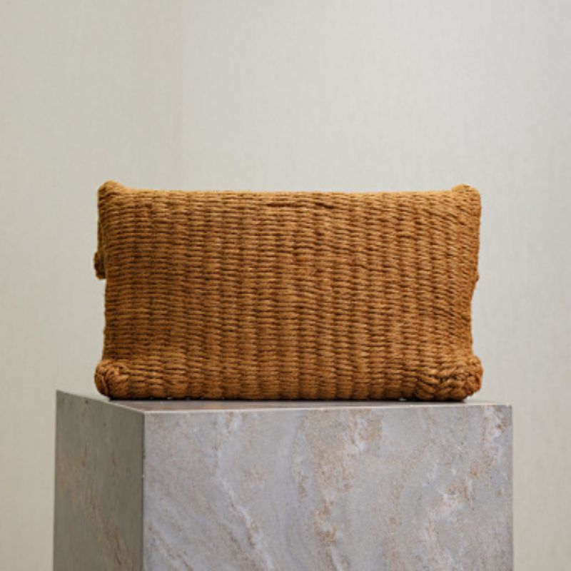 Saint Laurent Cassandre Envelope Pouch in Raffia