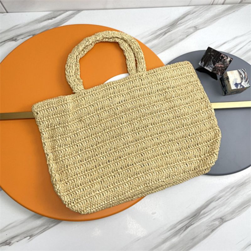 Saint Laurent Rive Gauche Tote Bag in Crochet Raffia