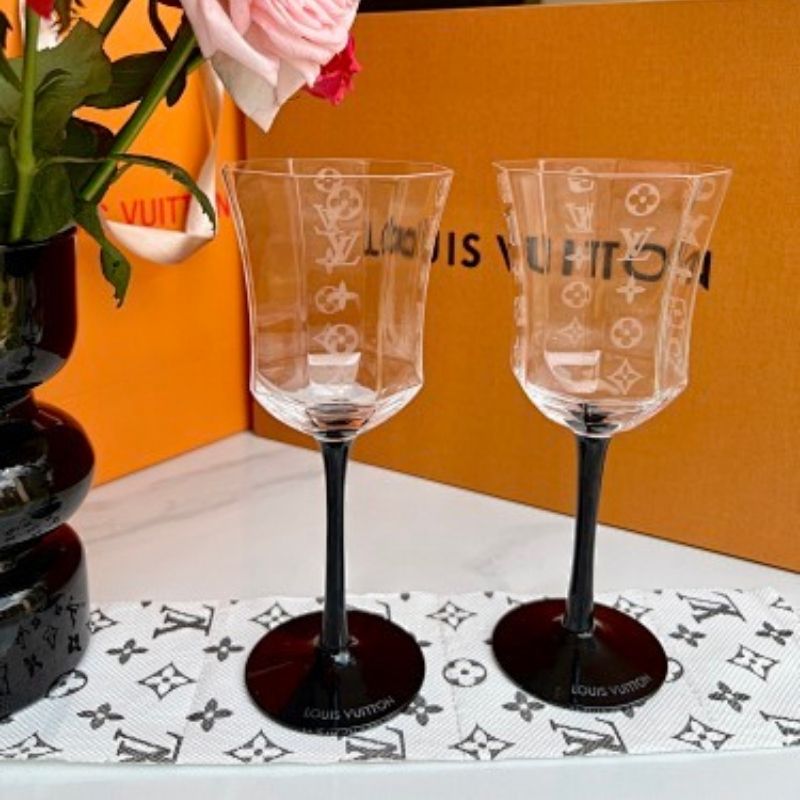 Louis Vuitton Monogram crystal wine glass collection