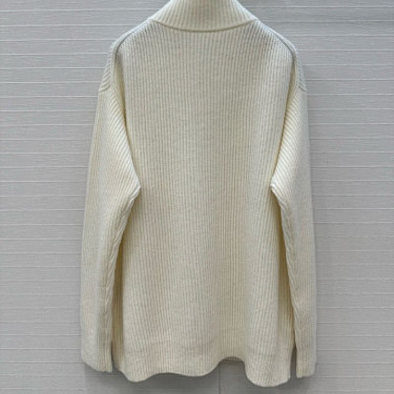 Hermès zip-up knit jacket/cardigan "H" logo on the patch pockets