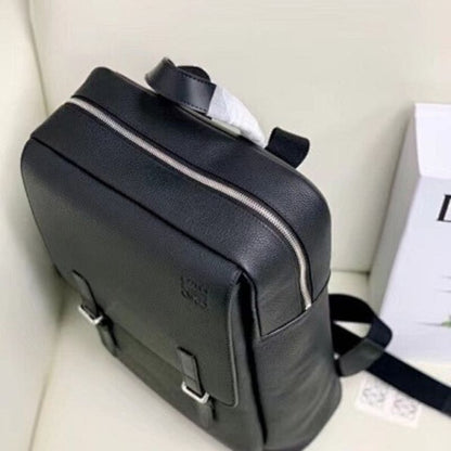 Loewe Military backpack in soft grained calfskin black.