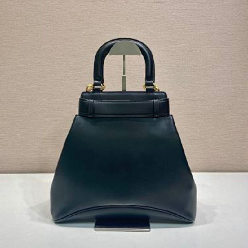 Prada Buckle Medium Leather Handbag