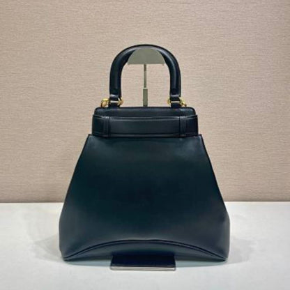 Prada Buckle Medium Leather Handbag