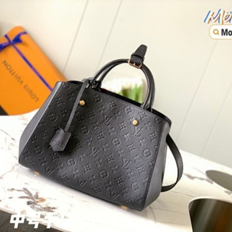 Louis Vuitton Montaigne in Noir (Black) Monogram Empreinte leather.