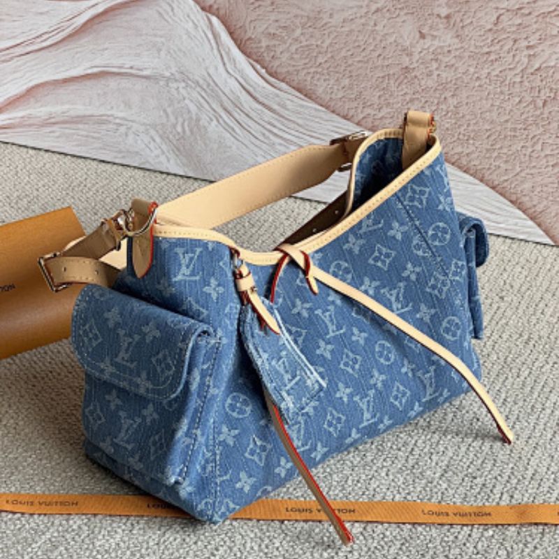 Louis Vuitton's Monogram Carryall Cargo PM Louis Vuitton's Monogram Denim collection.