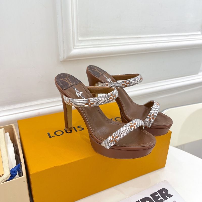 Louis Vuitton  brown leather-look platform sandal