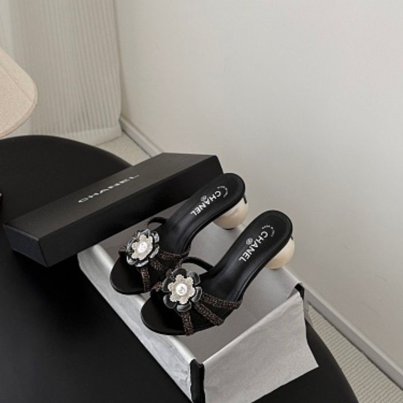 Chanel Camellia Pearl Mules,
