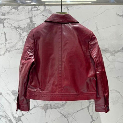Gucci Leather Jacket with Horsebit  Gucci Leather Shorts,