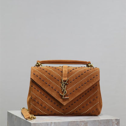 Saint Laurent College Medium Studded Suede Crossbody bag