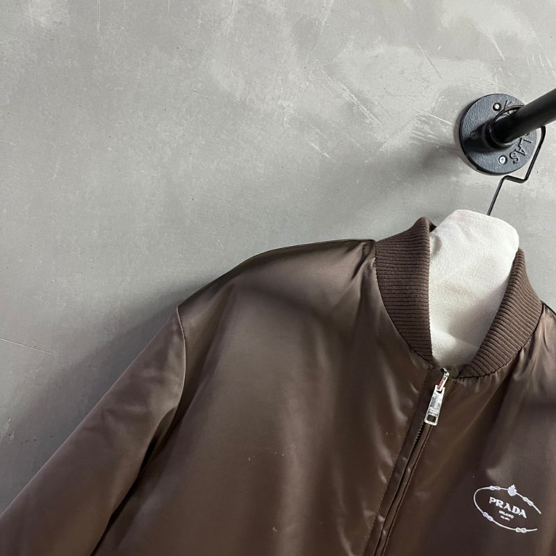 Prada satin blouson jacket.