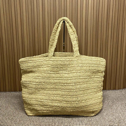 Saint Laurent Rive Gauche Tote Bag in crocheted raffia.