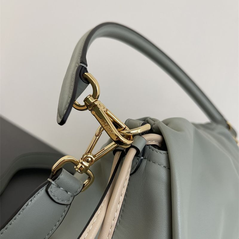 Fendi Mamma Baguette in a light grey