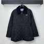 Prada quilted jacket with a black velvet or corduroy collar.
