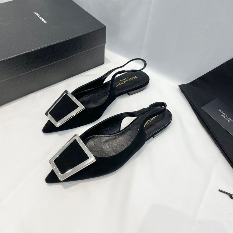 Saint Laurent Maxine sling-back ballerina flats.