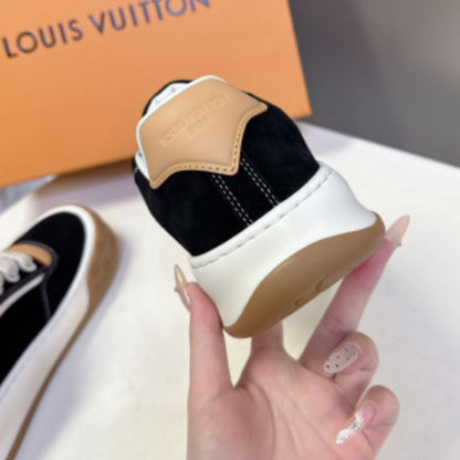 Louis Vuitton LV Skate Sneaker in the black and gum colorway.