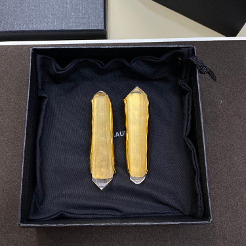 Saint Laurent Crystal Quartz Drop Earrings,