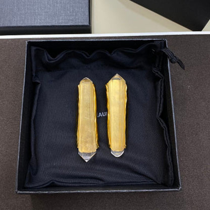 Saint Laurent Crystal Quartz Drop Earrings,