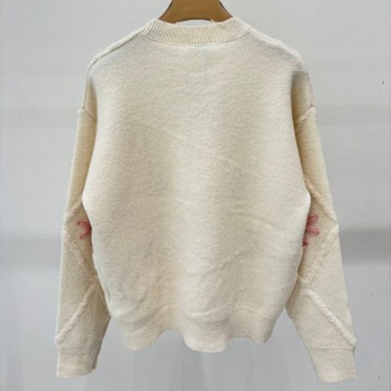 Celine Blouson Sweater in Wool pink floral-style