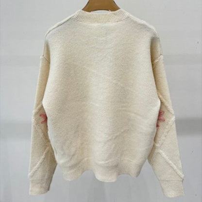 Celine Blouson Sweater in Wool pink floral-style